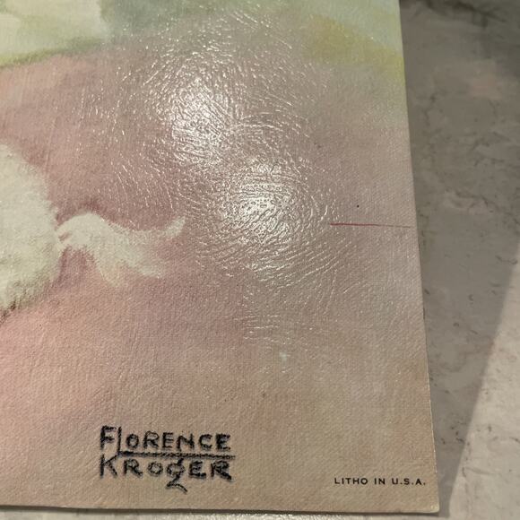 Florence Kroger Print Wake Up Time 11X14 Child Kitten Vintage - Picture 5 of 10